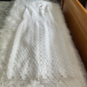 Ann Taylor white embroidered dress